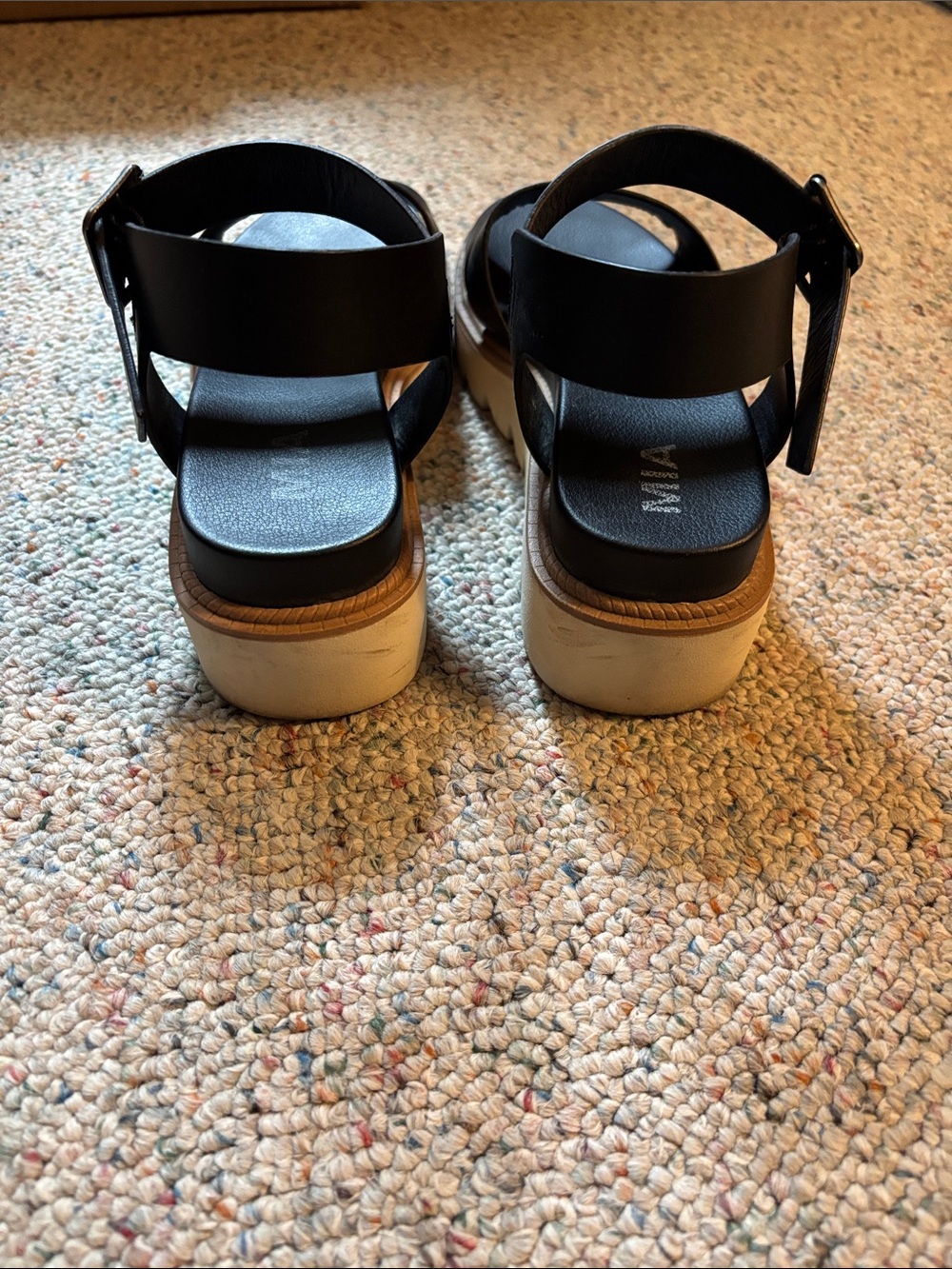 MIA Black Vegan Leather Platform Ankle-Strap Sandals Size 8 - Picture 4 of 5